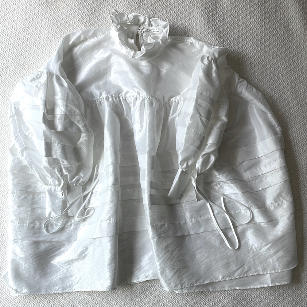 Cecilie Bahnsen White Ruffled Mini Dress - Picture 5 of 10